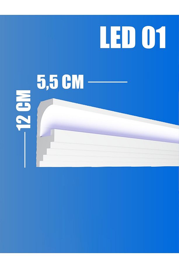 Led Kartonpiyer Işık Bandı Led-01 Kolay Uygulanabilir 2 Metre 1 adet - 2
