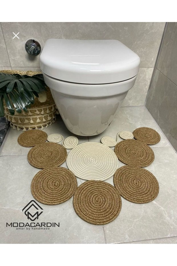 Jute, Straw, Doormat, Bathroom Mat, Toilet Seat Mat, Toilet Seat Mat, Double Sided
