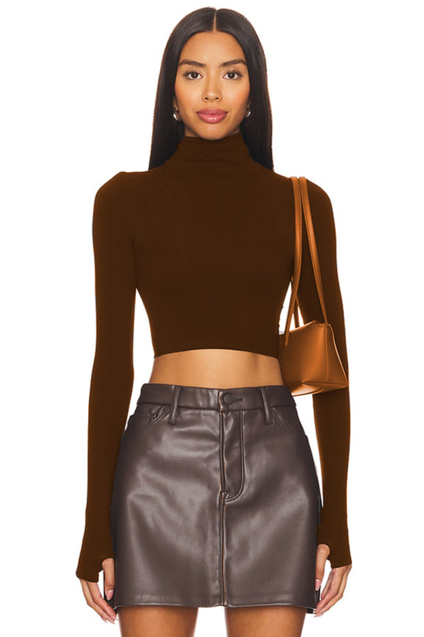 Women's Half Fishing Neck Jarse Crop Top