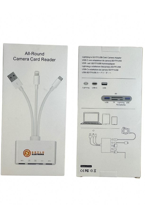 5-in-3 Usb-Type c-Lightning to SD-TF-USB-Hafıza Kartı Okuyucu, Görüntüleyici OTG Kamera Adaptörü - 2