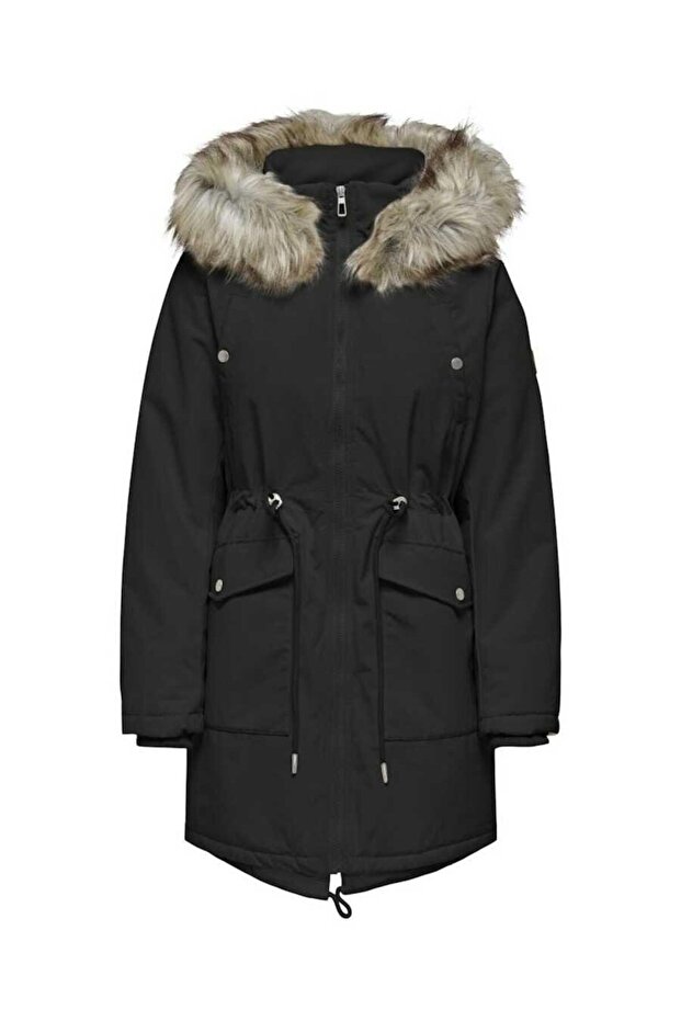 معطف نسائي أسود ONLSYLVI PARKA JACKET LIFE CC OTW