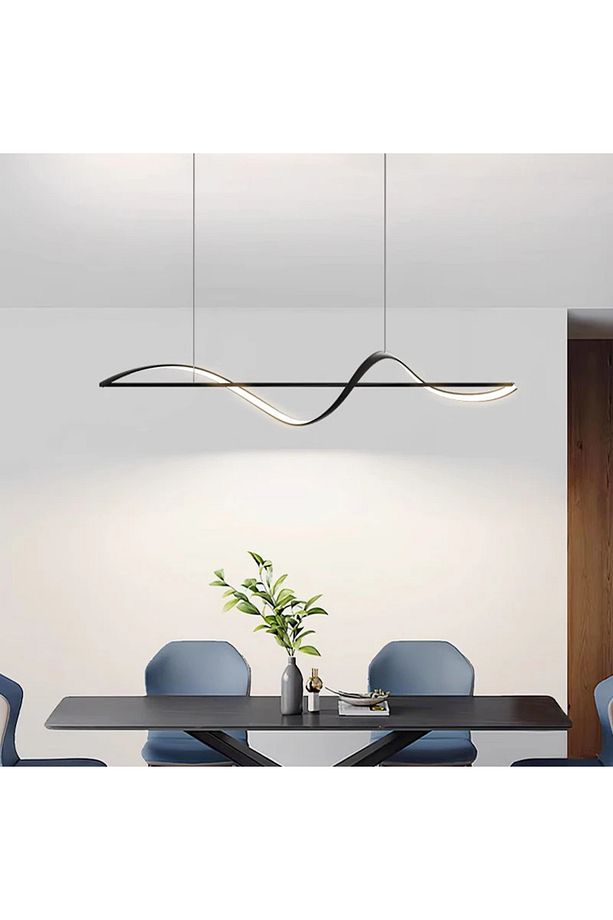 Ledli Yemek Masası Uzun Avize Modern Sıralı 3 Renk Ledli Sıralı Ledli Avize - 3