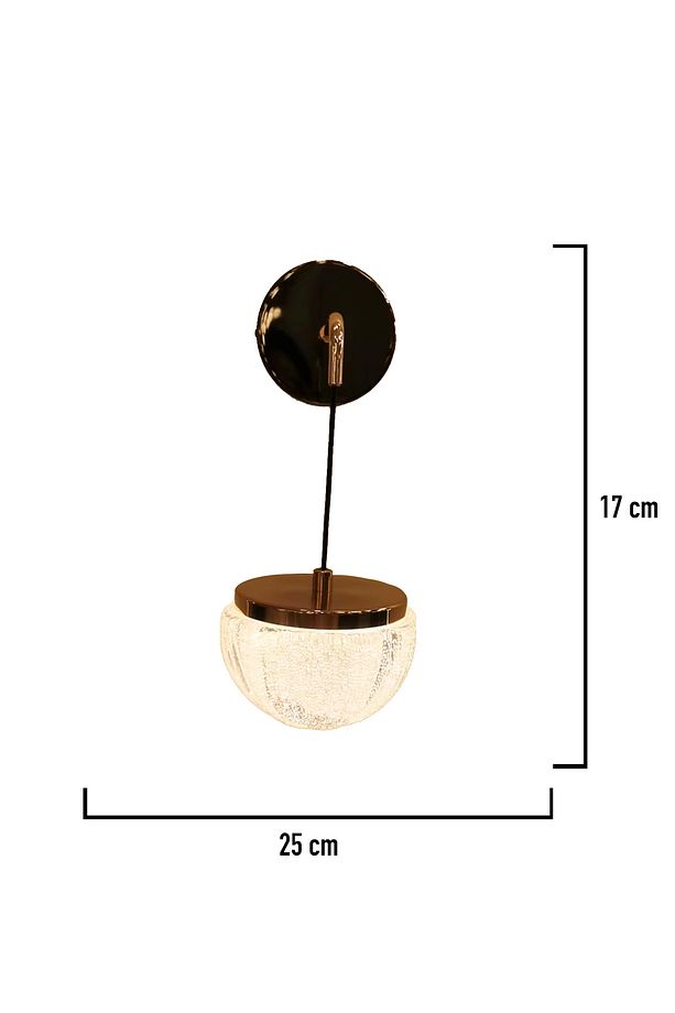 Derem Siyah Gold 8 Watt Kristal Taşlı Salon Led Aplik - 3