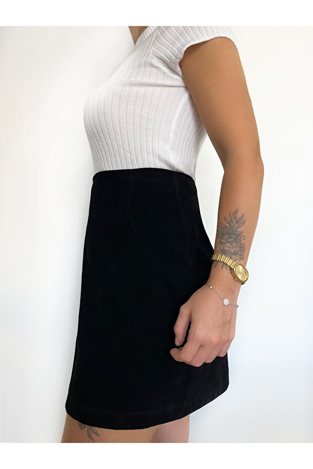 Luxury Süet Pileli Etek - 2