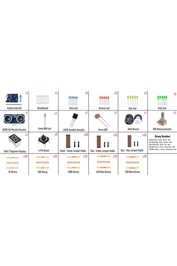 Arduino Set 24 Parça 126 Adet Ekonomik Başlangıç Seti - 7