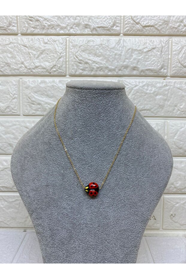 Gold Chain Ladybug Motif Necklace - Gift