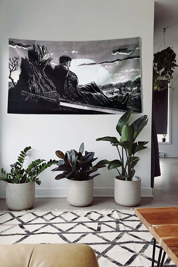 Berserk Temalı Duvar Örtüsü Ev Dekorasyon Duvar Halısı Tapestry - 1