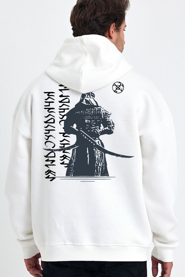 Vek Cengizhan Special Design Oversize Sweatshirt Hoodie with Gokturk Alphabet Back Print