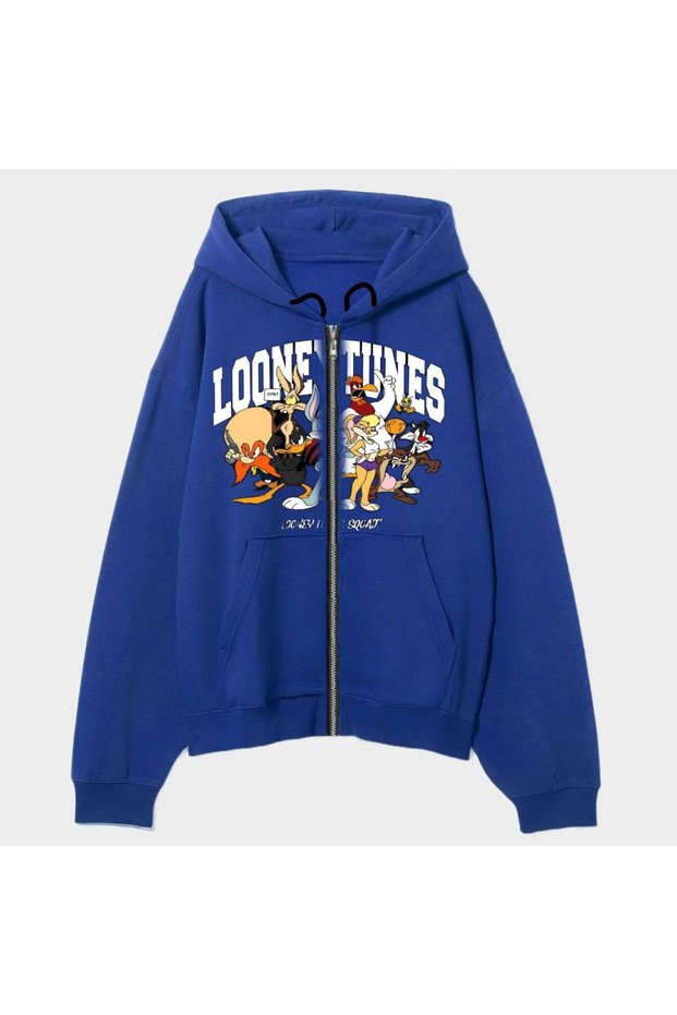 Looney Tunes Straight Cut Unisex Sweatshirt Cardigan Y2K Grunge