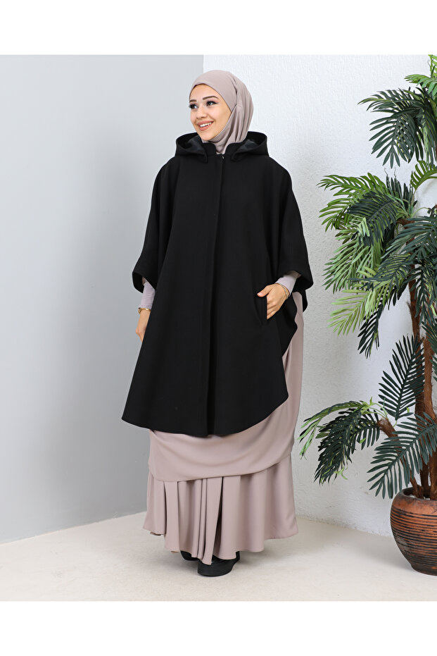 KAPİŞONLU  KAŞE PANÇO - 3