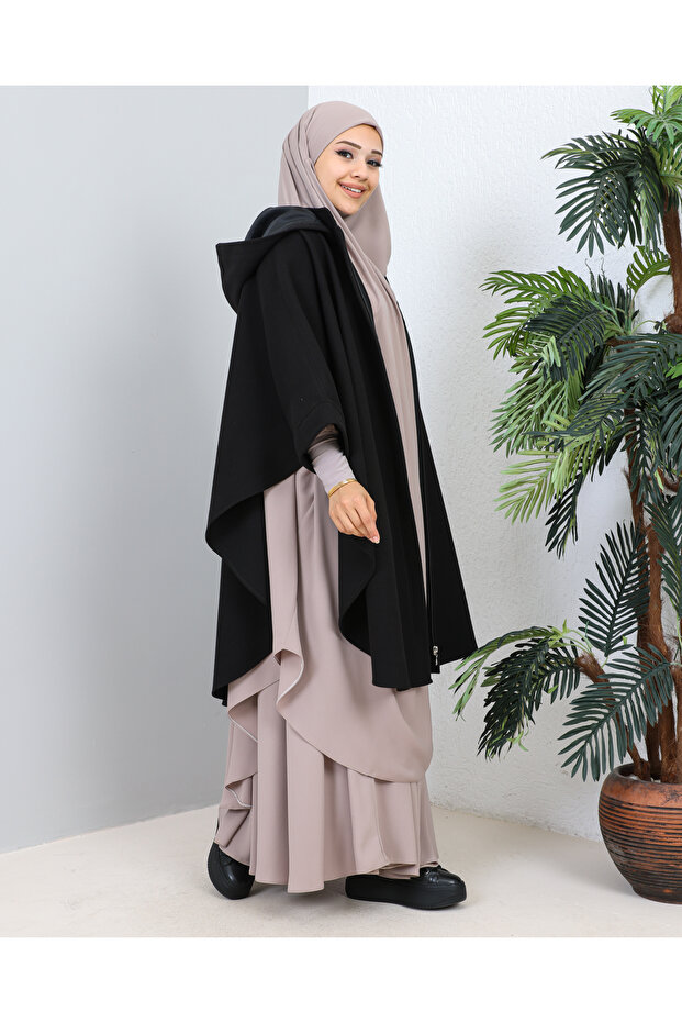 KAPİŞONLU  KAŞE PANÇO - 2