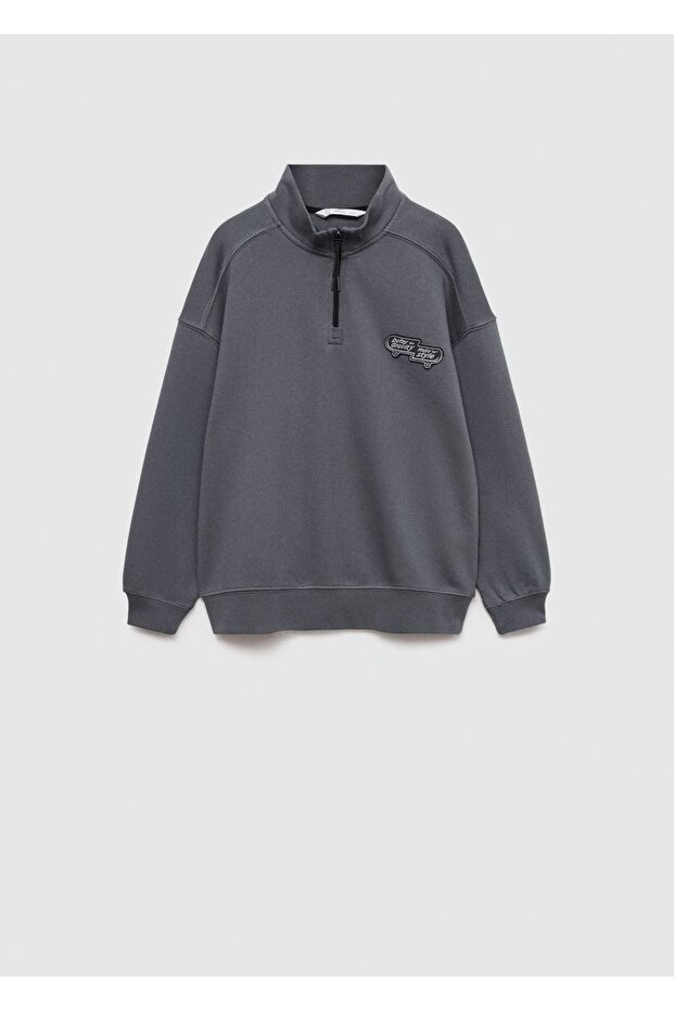 Desenli pamuklu sweatshirt - 3