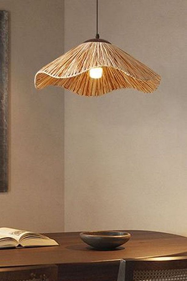 Rattan Bambu Hasır Makrome Sarkıt Avize Dalgalı - 1