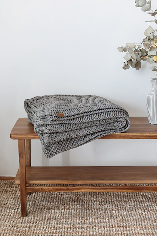 Shadow Örme Battaniye Haki 130x170 - 3