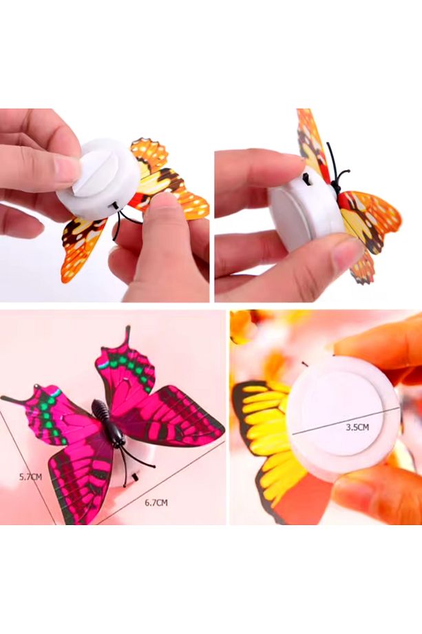Kelebek lamba mini kelebek desenli ledli lamba gece lambası 4 adet - 5