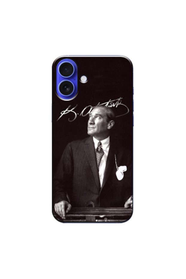 Apple iPhone 16 Compatible Case Mustafa Kemal Atatürk Silicone Case (Printed)
