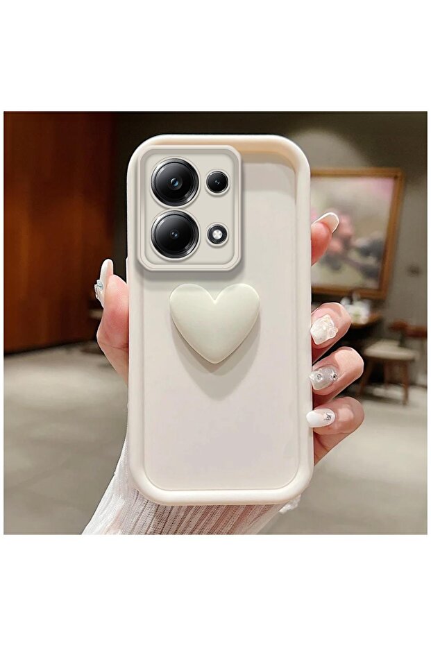 Xiaomi Redmi Note 13 5g Compatible Case Zebana Amour Silicone Case Cream Color