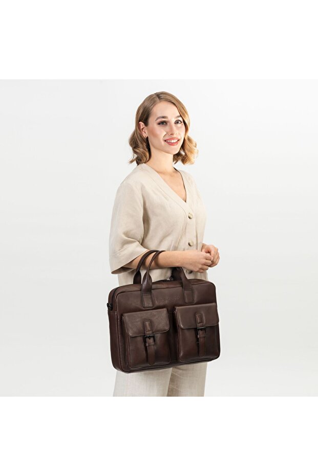 Tvárový počítač Memphis Aktentasche Leder 39 cm - 5