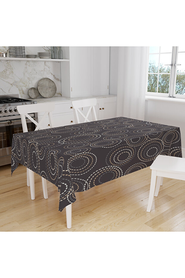 Circles Small Large Digital Printed Tablecloth
