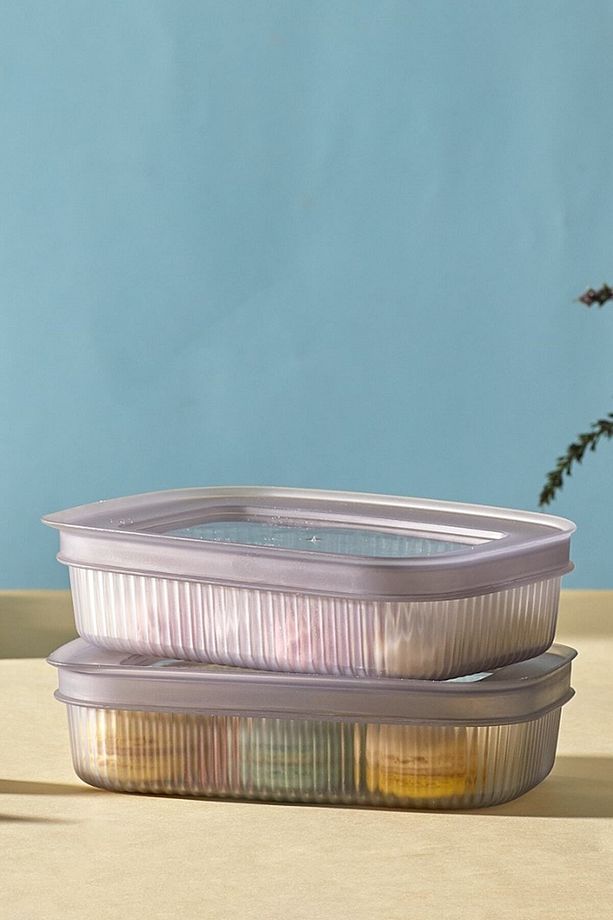 5'li Kapakıı Kahvaltılık Çerez Meyve Saklama Kutusu 600 ml Storage Çerezlik Peynir Zeytin Kabı - 3