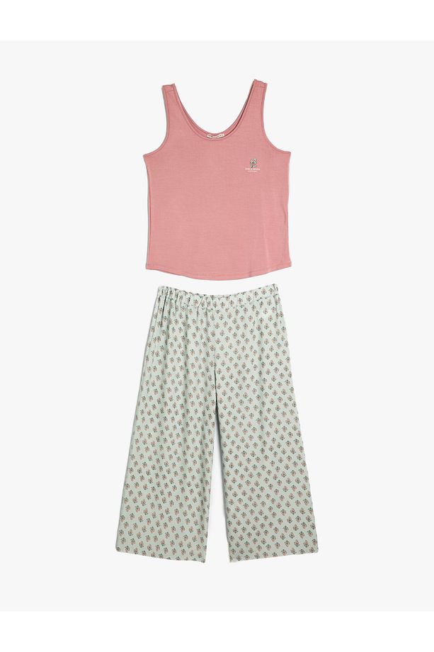 Pijama Takımı Baskı Detaylı Viskon Kumaş - 1