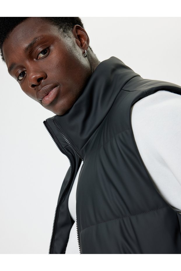 Inflatable Vest Slim Fit Stand Collar