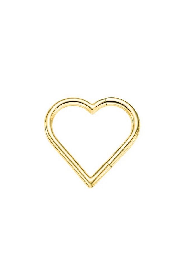 1 Adet Cerrahi Çelik Klipsli Kalp Tragus, Helix, Lobe, Snug Küpe Piercing - 3