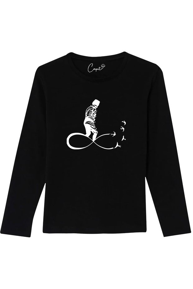 Unisex Cotton Pack White Atatürk Kocatepe Printed Long Sleeve 10 November Children's T-Shirt