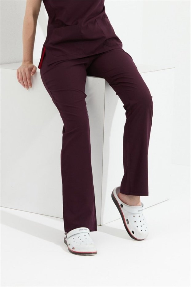 Happiness Spaniard - Lycra Doctor Nurse Scrubs Single Bottom Surgical Jersey (Woman), Plum