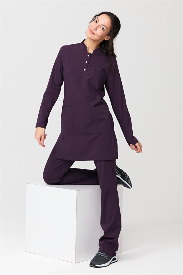 Ultralycra Modest - Lycra Doctor Nurse Hijab Jersey Set Scrubs Uniform Surgical Suit, Dark