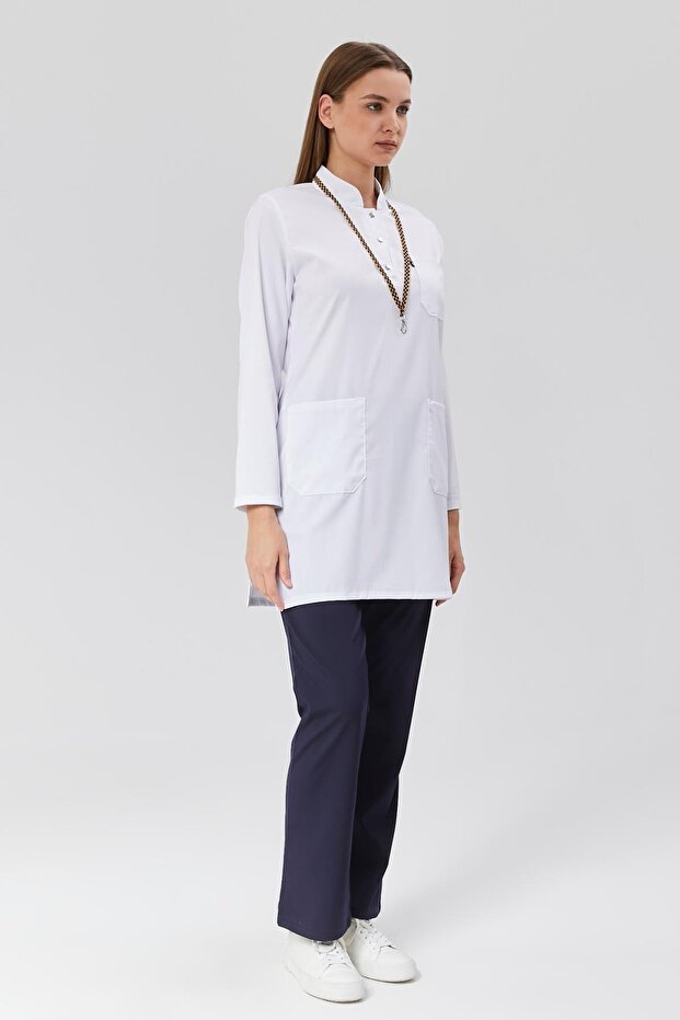 Happiness Modest - Lycra Doctor Nurse Hijab Scrub Set Scrubs Uniform Surgical Suit, White