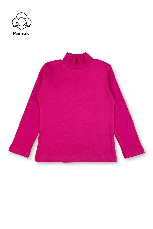 Girls Boys Unisex Children's Fuchsia Color Seasonal Winter Half Throat Long Sleeve Badi