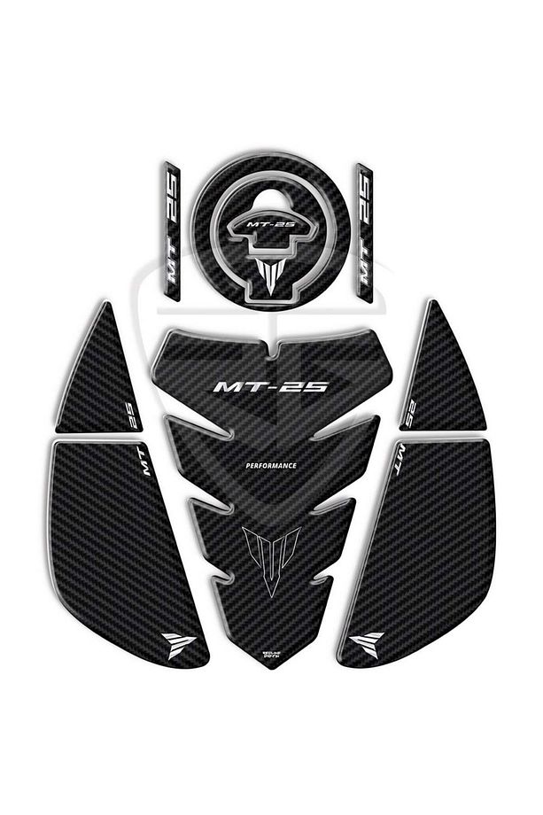 Yamaha Mt 25 2020-2021 3'lü Set Tank Pad Depo Pad Yan Pad Karbon - 1