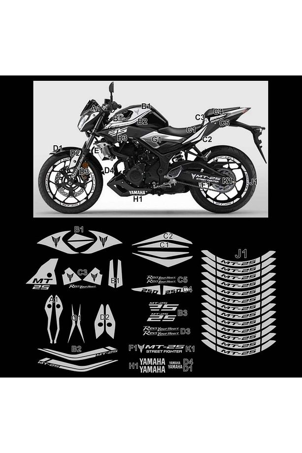 Mt 25 Full Grenaj Sticker Set Custom Neon Sarı Mt 25 - 5