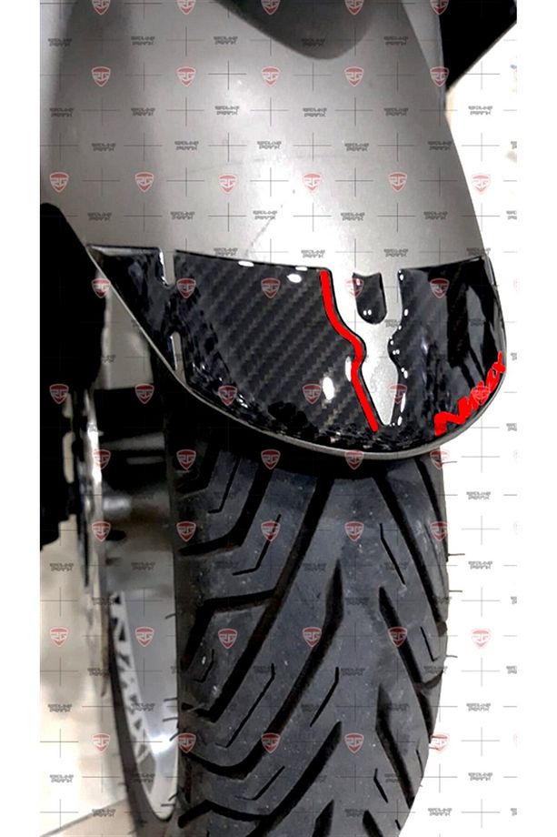 Yamaha Nmax Ön Çamurluk Koruma Pad Karbon Desen Kırmızı - 3