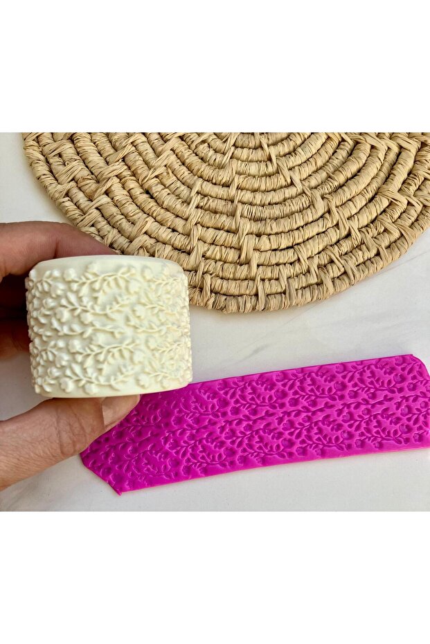 لفة من طين البوليمر المزخرف بالزهور / نمط الطين السيراميكي - 1