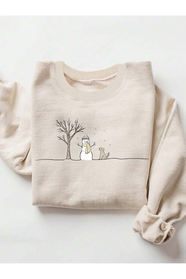 Women's Printed Crew Neck Sweatshirt