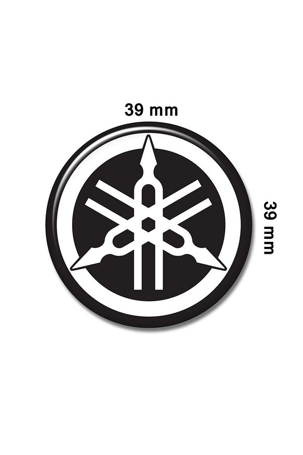 Yamaha Logo 8'li Koruma Takozu 3d Sticker Etiket Siyah Gümüş - 3