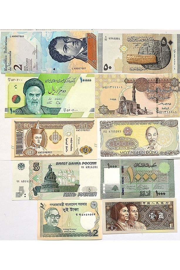 Dünya Ülkeleri Kağıt Banknot Seti, 10 Farklı Ülke Ve 20 Sayfa Para Albümü, Mavi Renk - 2