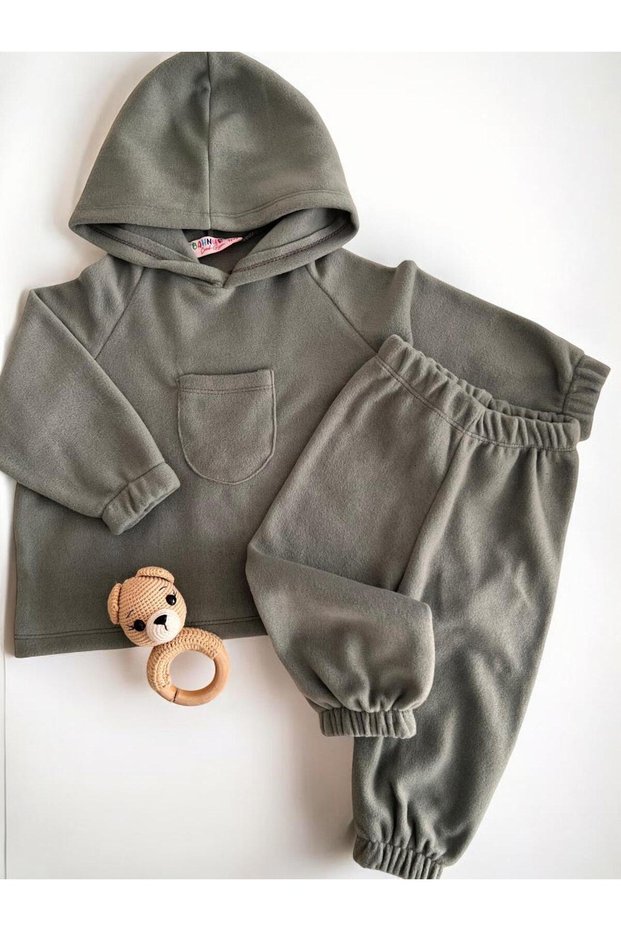 Kids Baby Fleece Hooded Unisex Bohemian Loose Clothing Tracksuit Set