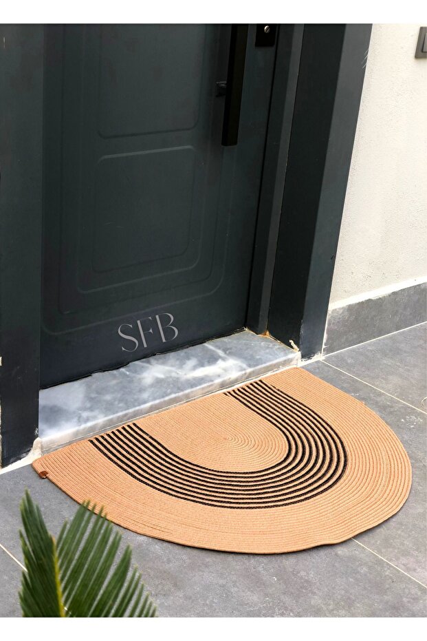 Hasır, Jüt, Pamuklu, Kapı Önü Paspası, Bohem Tarzı Paspas, Yıkanabilir Paspas, Jüt Kapı Paspas - 6