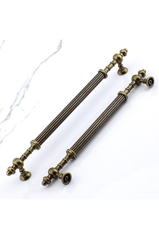 Kader Eskitme Antik Sarı Metal 192 Mm Mobilya Mutfak Çekmece Dolabı Dolap Çekme Kulpu Kulbu - 8