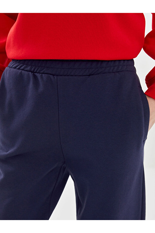 Beli Lastikli Kadın Kalın Jogger Eşofman Altı - 3