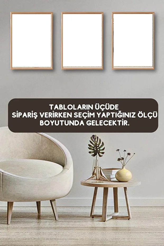 3lü Tablo Dekoratif Tablo Mutfak Duvar Tablosu Seti Yatak Odası Tablo Seti Salon Tablo Modern Tablo - 3