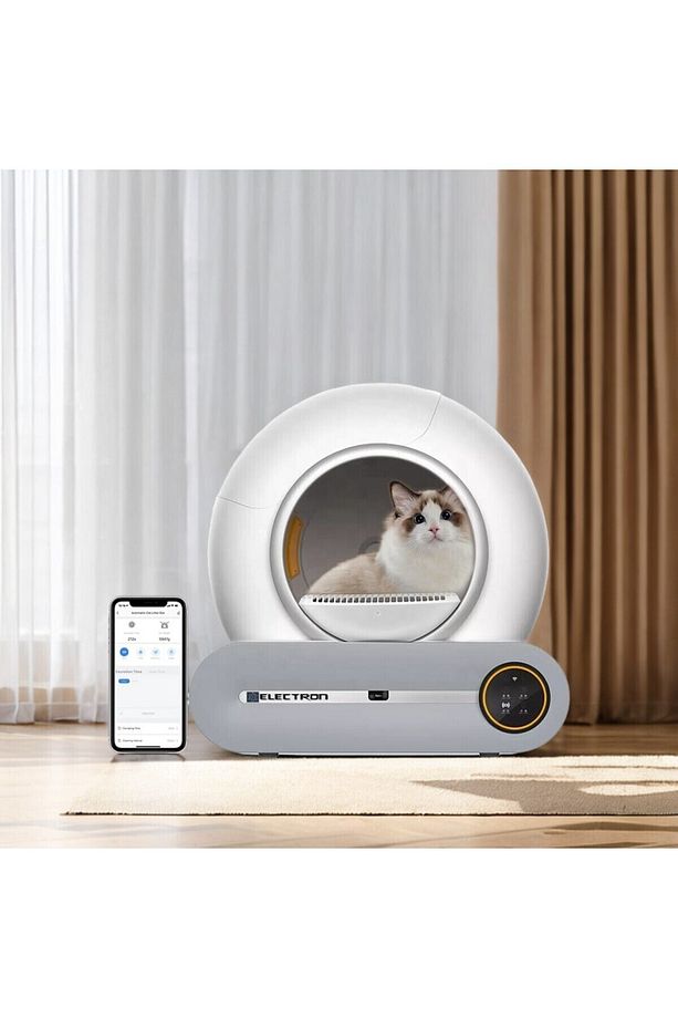 Kedi Tuvaleti Otomatik-kum Kabı (APP KONTROL, 65LT HAZNE, 9LT ÇÖP HAZNESİ,UV TEMİZLEME) - 1