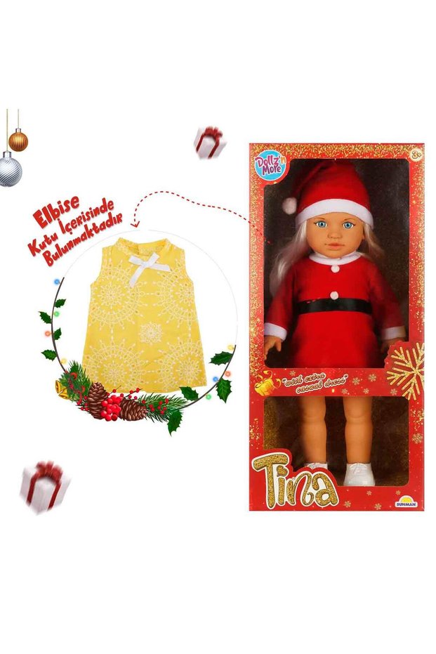 Tina Yılbaşı Bebeği 45 cm - Sarı Elbiseli