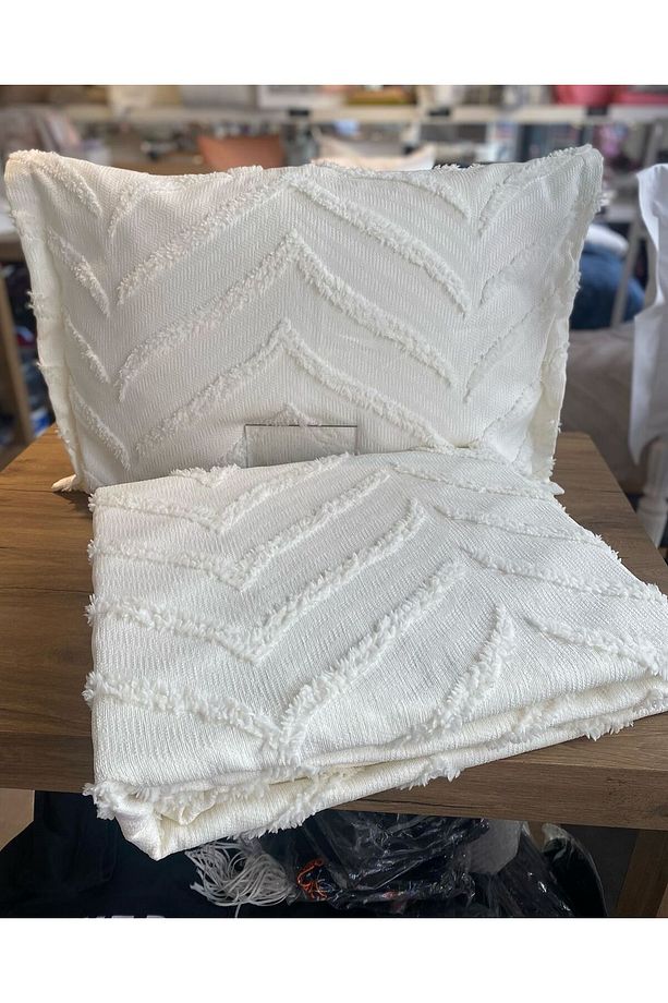 Asena Tek Kişilik Püsküllü Yatak Örtüsü 160x250 1 Yastık 50x80 - 2