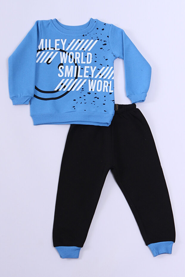 طقم بدلة رياضية للأولاد 3 خيوط - طباعة شخصية E7 - 1
