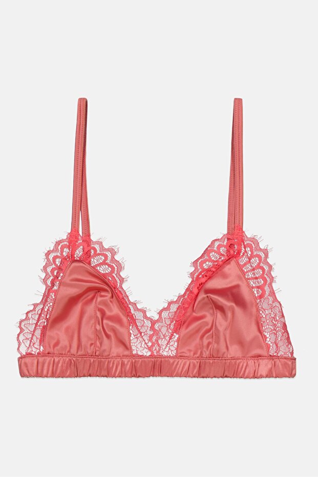 Women Non Padded Non Wired Textured Bra, Pink