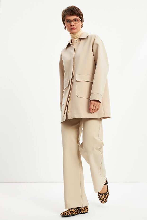 سترة طويلة مبطنة أساسية من إكرو - 3